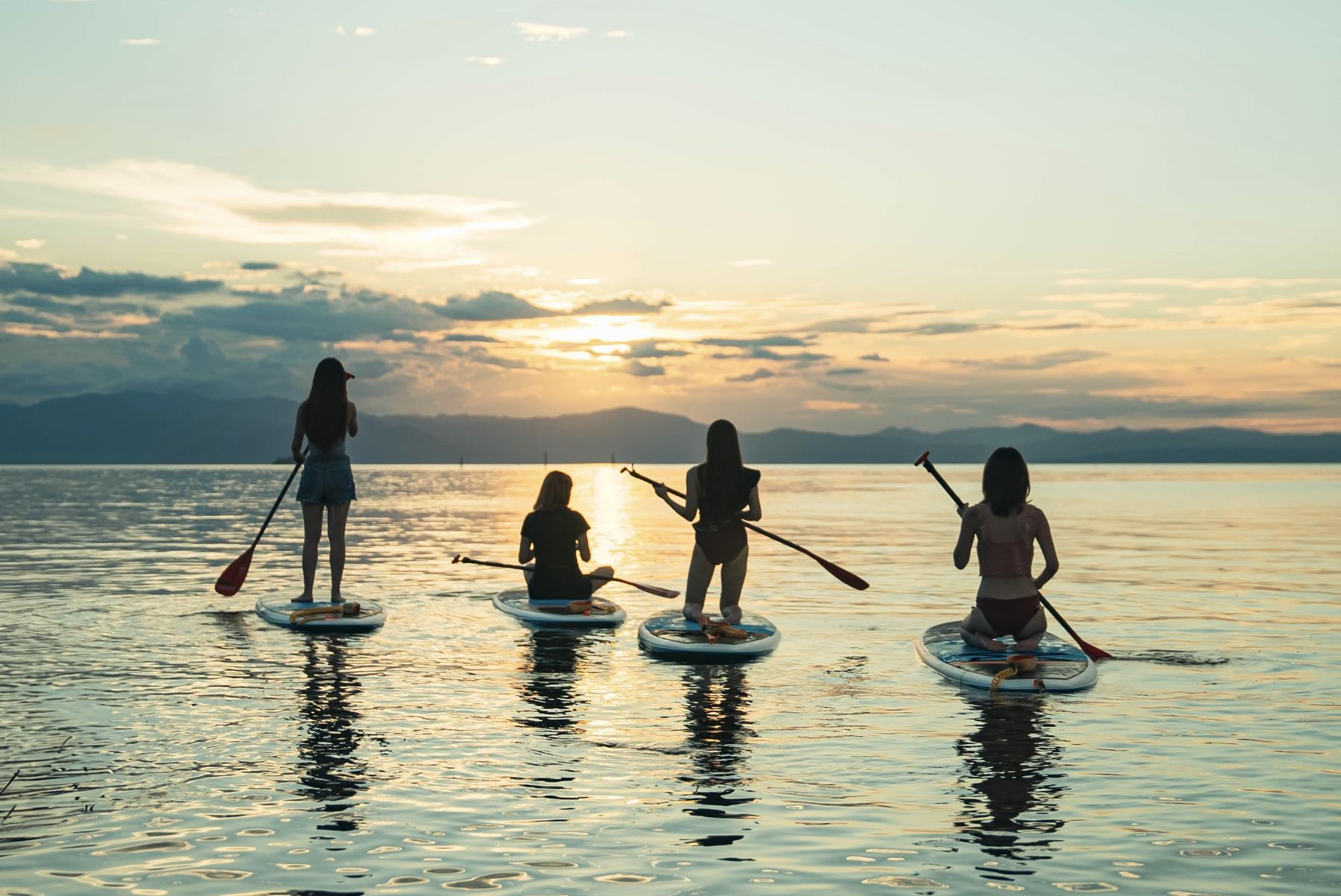 夕暮れのSUP